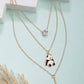 NVR Women's Rose Gold-Polished Artificial Stones Panda Layered Chain - Swadesiicart