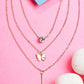 NVR Women's Rose Gold-Polished Artificial Stones Butterfly-shaped Layered Chain | Swadesiicart