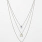 NVR Women's Silver-Toned Artificial Stones Butterfly-shaped Layered Chain | Swadesiicart