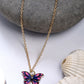 NVR Women's Gold-Polished Chain With Butterfly Pendant | Swadesiicart