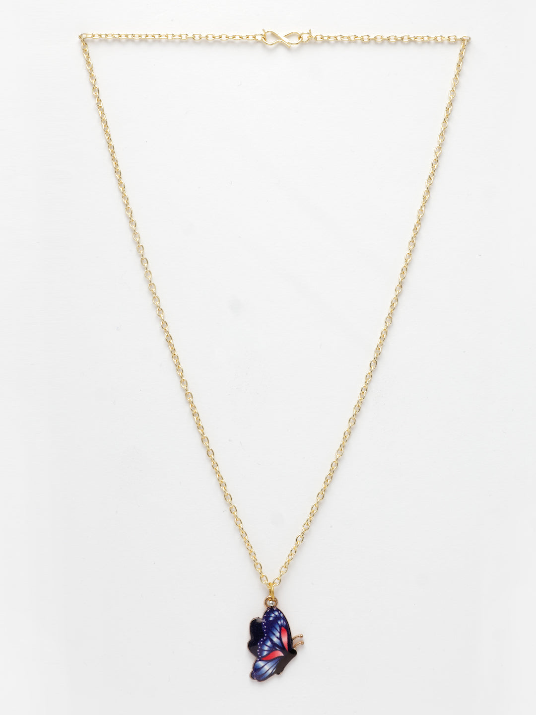 NVR Women's Gold-Polished Chain With Butterfly Pendant | Swadesiicart