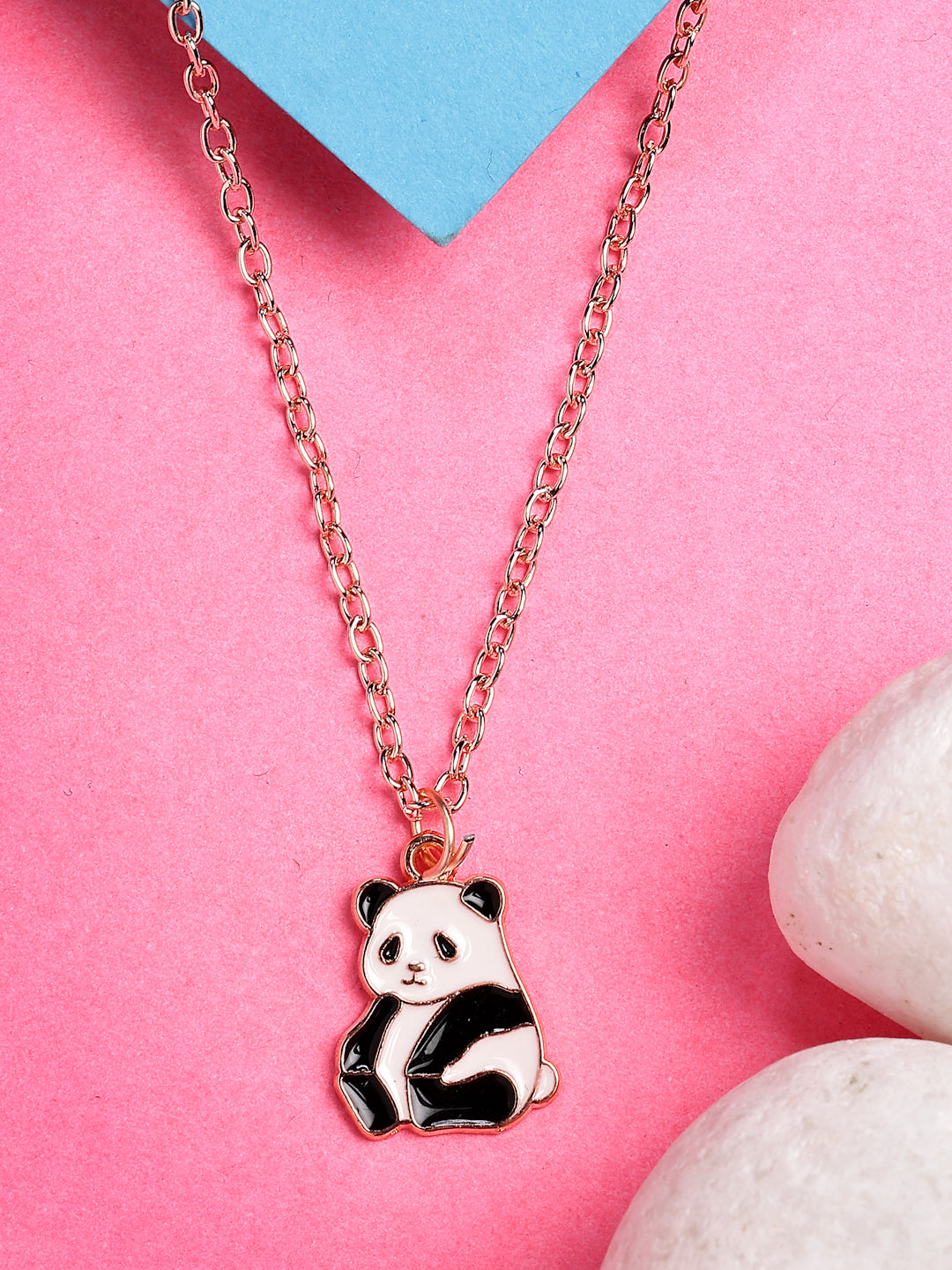 NVR Women's Rose Gold-Polished Chain With Panda Pendant - Swadesiicart