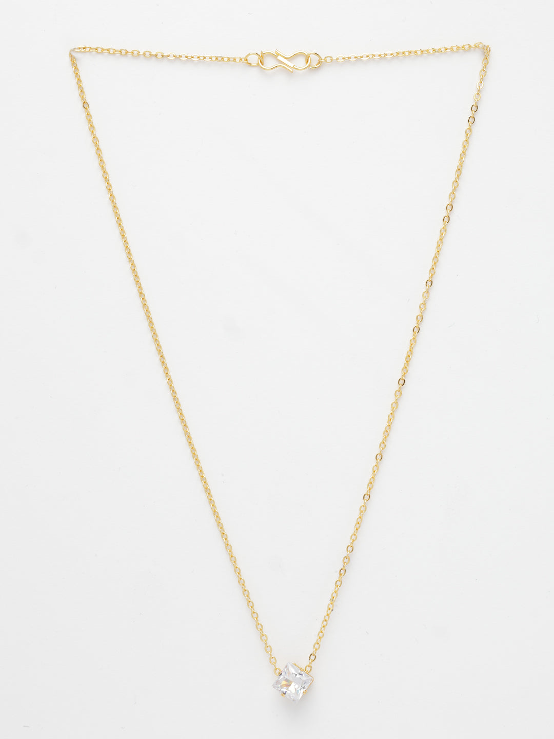 NVR Women's Gold-Polished Artificial Stones Pendant with Chain - Swadesiicart
