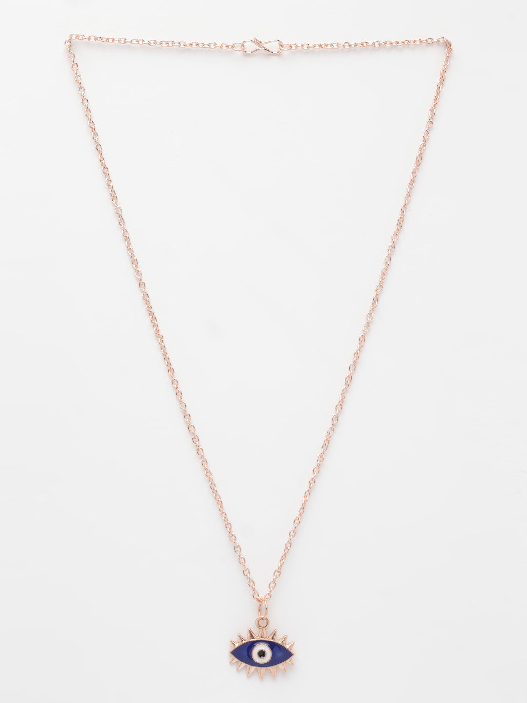 NVR Women's Rose Gold-Polished Chain With Evil Eye Pendant - Swadesiicart