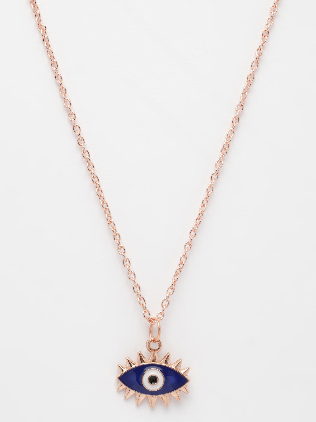 NVR Women's Rose Gold-Polished Chain With Evil Eye Pendant - Swadesiicart