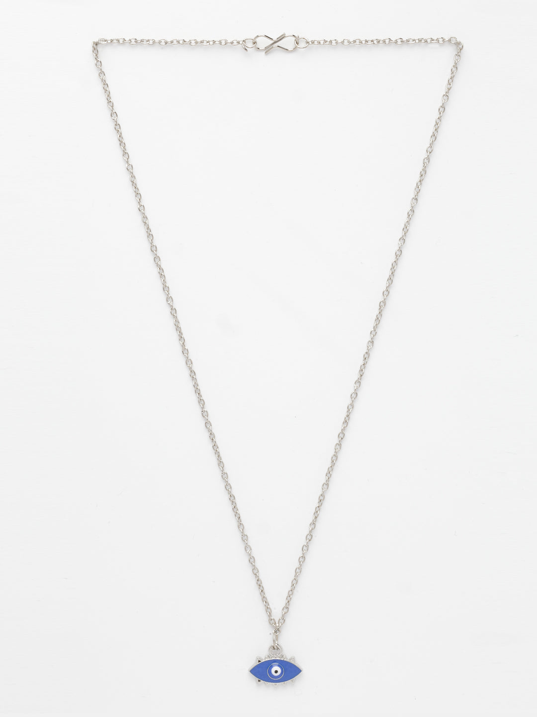 NVR Women's Silver-Plated Chain With Evil Eye Pendant - Swadesiicart