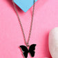NVR Women's Silver-Plated Chain With Butterfly Pendant - Swadesiicart