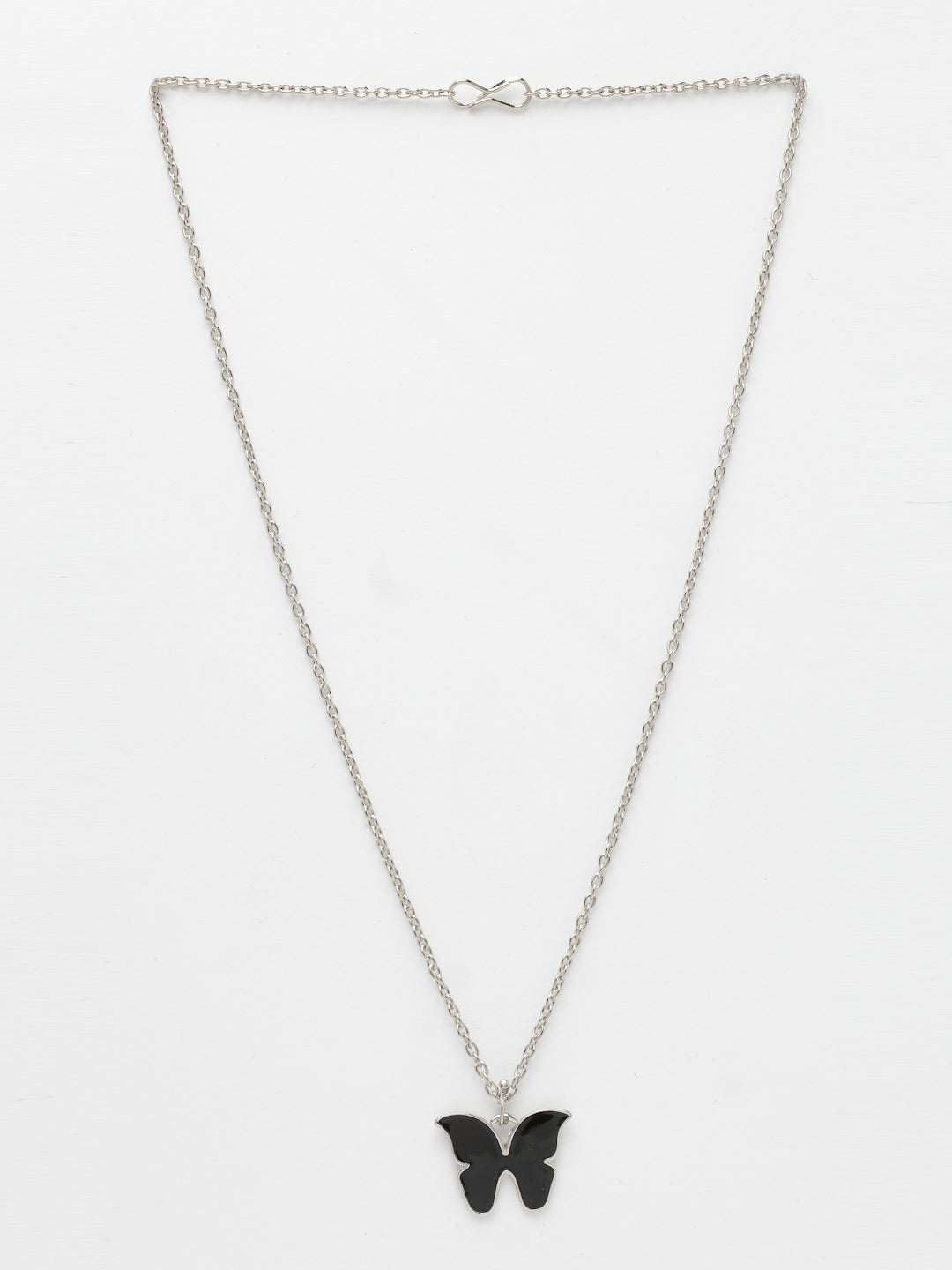NVR Women's Silver-Plated Chain With Butterfly Pendant - Swadesiicart