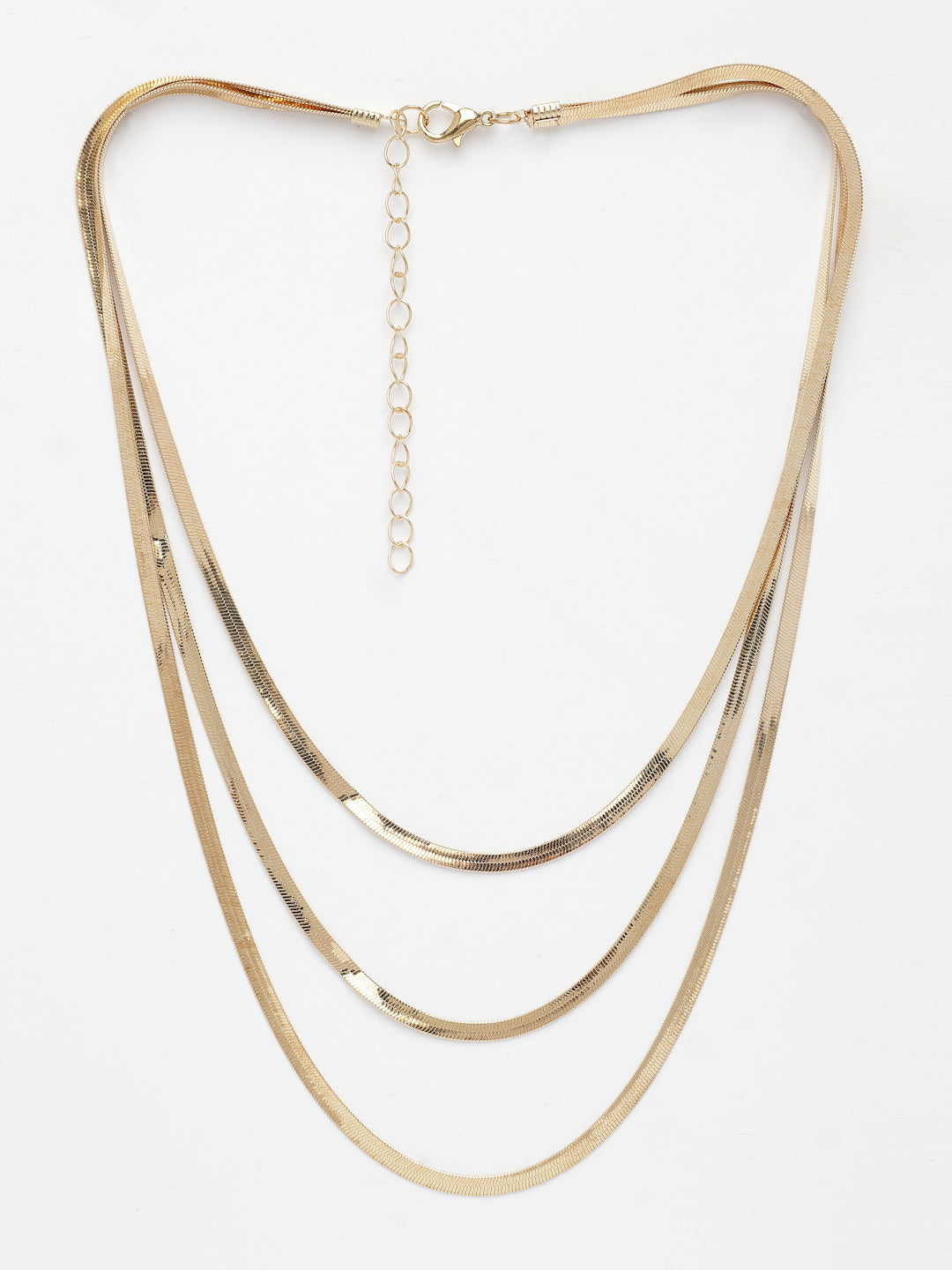 NVR Women's Gold-Polished Minimal Layered Chain | Swadesiicart