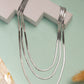 NVR Women's German Silver Plated Oxidised Minimal Layered Chain | Swadesiicart