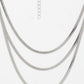 NVR Women's German Silver Plated Oxidised Minimal Layered Chain | Swadesiicart