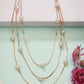 NVR Women's Gold-Polished White Pearls Party Layered Chain | Swadesiicart