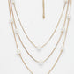 NVR Women's Gold-Polished White Pearls Party Layered Chain | Swadesiicart