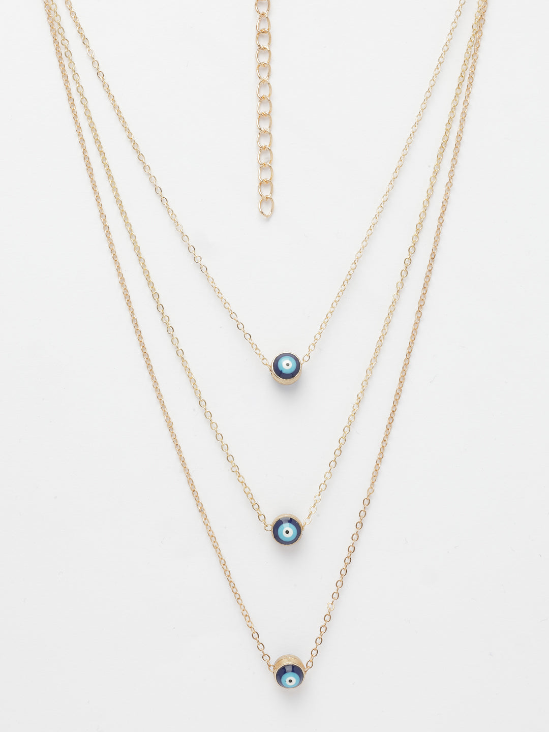 NVR Women's Gold-Polished Evil Eye Layered Chain - Swadesiicart