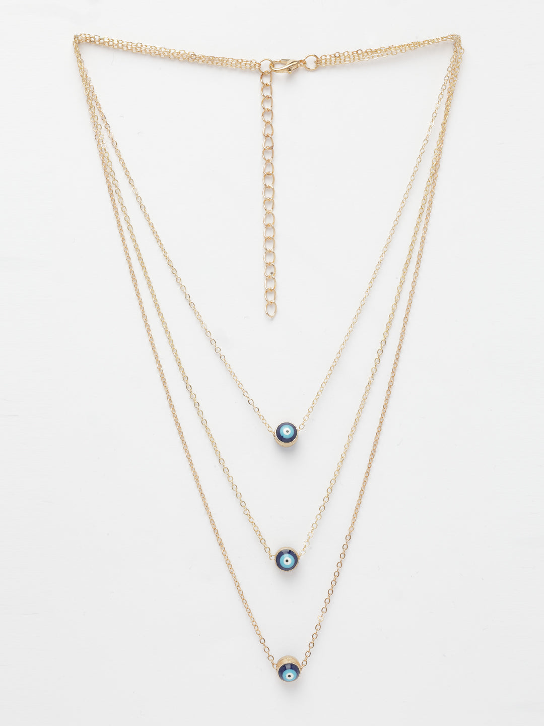 NVR Women's Gold-Polished Evil Eye Layered Chain - Swadesiicart