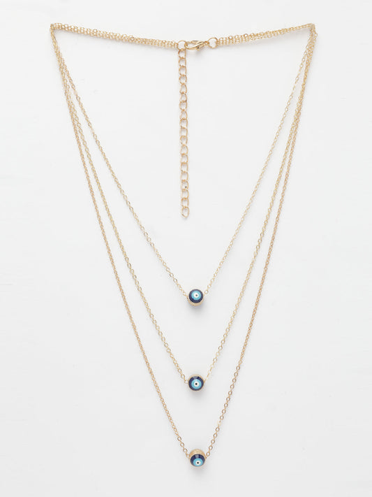 NVR Women's Gold-Polished Evil Eye Layered Chain - Swadesiicart