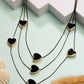 NVR Women's Black Heart Shape Layered Fashion Necklace - Swadesiicart