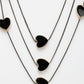 NVR Women's Black Heart Shape Layered Fashion Necklace - Swadesiicart
