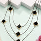 NVR Women's Black Geometric-Shaped Layered Fashion Necklace - Swadesiicart