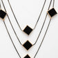 NVR Women's Black Geometric-Shaped Layered Fashion Necklace - Swadesiicart
