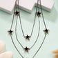 NVR Women's Black Star-Shaped Layered Fashion Necklace | Swadesiicart