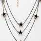 NVR Women's Black Star-Shaped Layered Fashion Necklace | Swadesiicart