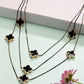NVR Women's Black Layered Fashion Necklace | Swadesiicart