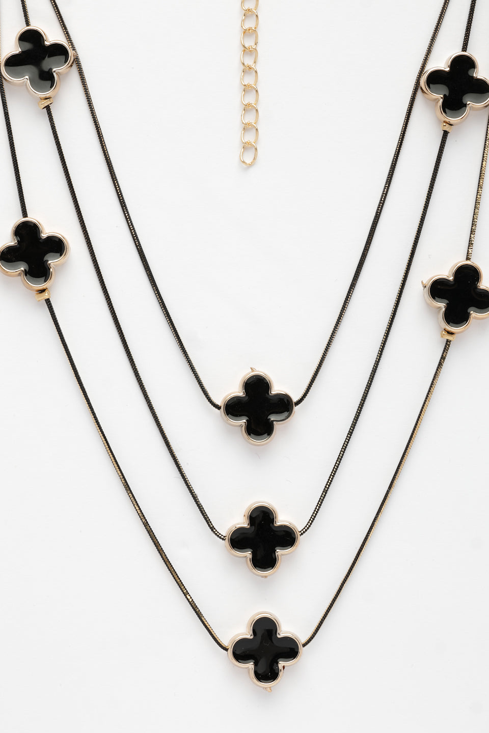 NVR Women's Black Layered Fashion Necklace | Swadesiicart