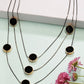 NVR Women's Black Circular Shaped Layered Fashion Necklace - Swadesiicart