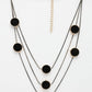 NVR Women's Black Circular Shaped Layered Fashion Necklace - Swadesiicart