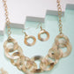 NVR Women's Gold-Polished Circular Shaped Jewellery set - Swadesiicart
