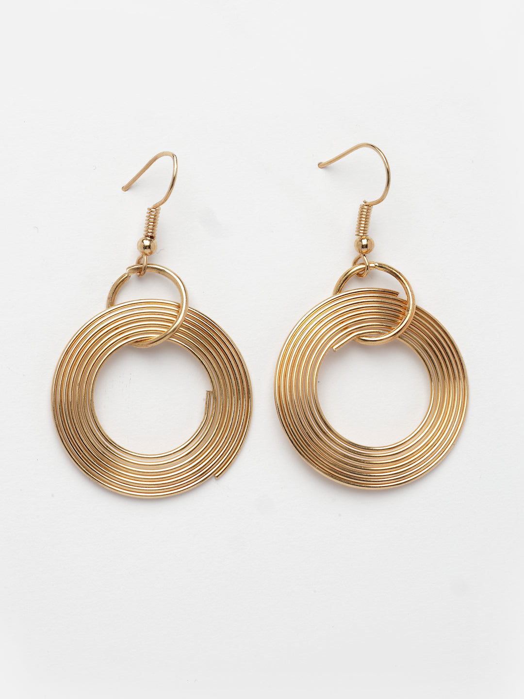 NVR Women's Gold-Polished Circular Shaped Jewellery set - Swadesiicart