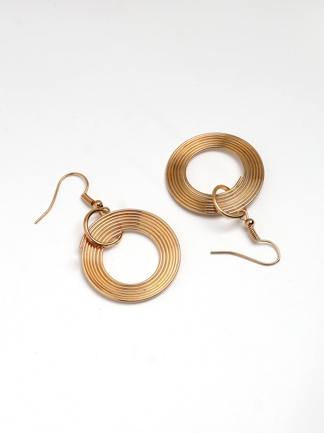 NVR Women's Gold-Polished Circular Shaped Jewellery set - Swadesiicart