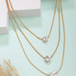 NVR Women's Gold-Polished Artificial Stones Layered Chain | Swadesiicart
