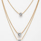NVR Women's Gold-Polished Artificial Stones Layered Chain | Swadesiicart