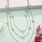 NVR Women's Silver-Plated White Pearls Party Layered Chain - Swadesiicart