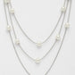 NVR Women's Silver-Plated White Pearls Party Layered Chain - Swadesiicart