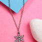 NVR Women's Silver-Plated Chain With Snowflake Pendant - Swadesiicart