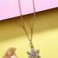 NVR Women's Rose Gold-Polished Chain With Snowflake Pendant - Swadesiicart