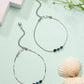 NVR Women's Silver-Plated Evil Eye Anklet - Swadesiicart