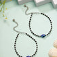 NVR Women's Silver-Plated Evil Eye Artificial Beads Anklet - Swadesiicart