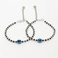 NVR Women's Silver-Plated Evil Eye Artificial Beads Anklet - Swadesiicart