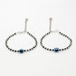 NVR Women's Silver-Plated Evil Eye Artificial Beads Anklet - Swadesiicart