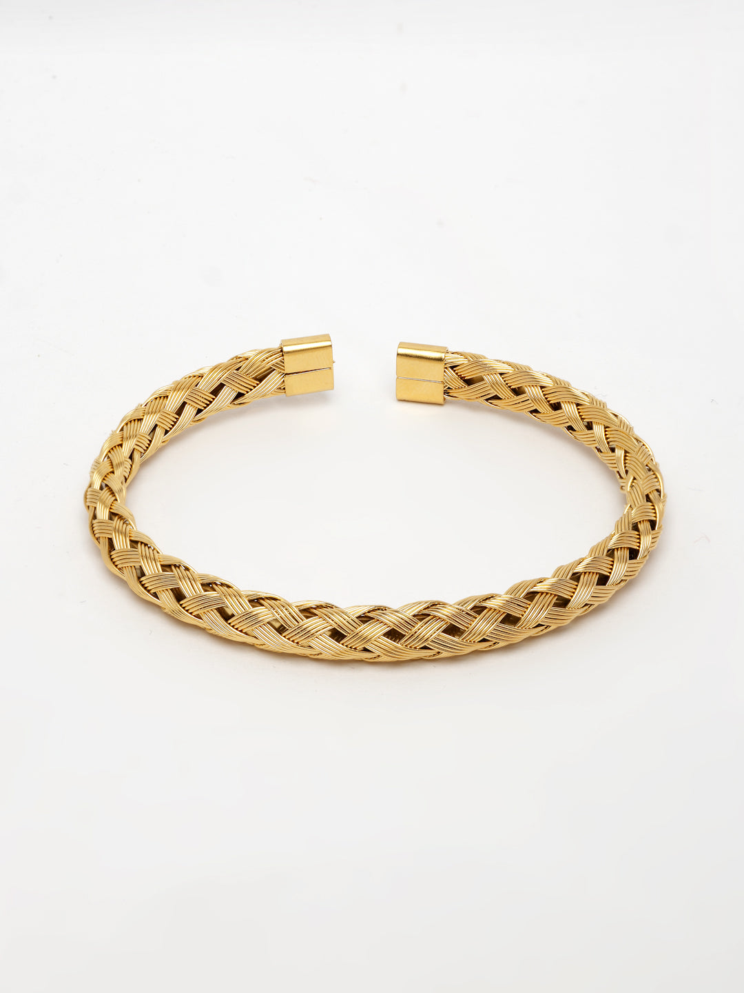 NVR Men's Gold-Polished Stainless Steel Cuff Bracelet - Swadesiicart