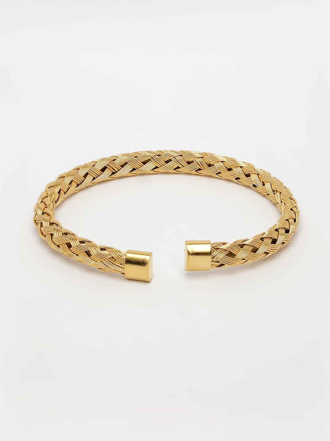 NVR Men's Gold-Polished Stainless Steel Cuff Bracelet - Swadesiicart