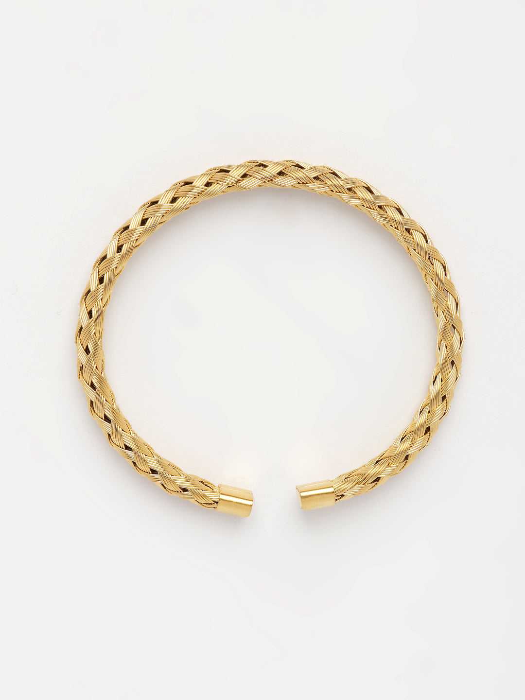 NVR Men's Gold-Polished Stainless Steel Cuff Bracelet - Swadesiicart
