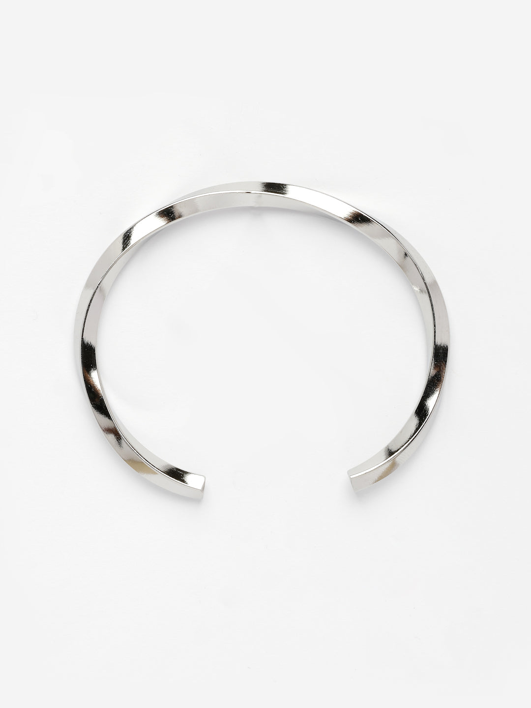 NVR Men's Silver-Plated Stainless Steel Cuff Bracelet - Swadesiicart