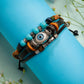 NVR Men's Evil Eye Multi-Coloured Leather Wraparound Bracelet - Swadesiicart