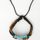 NVR Men's Evil Eye Multi-Coloured Leather Wraparound Bracelet - Swadesiicart