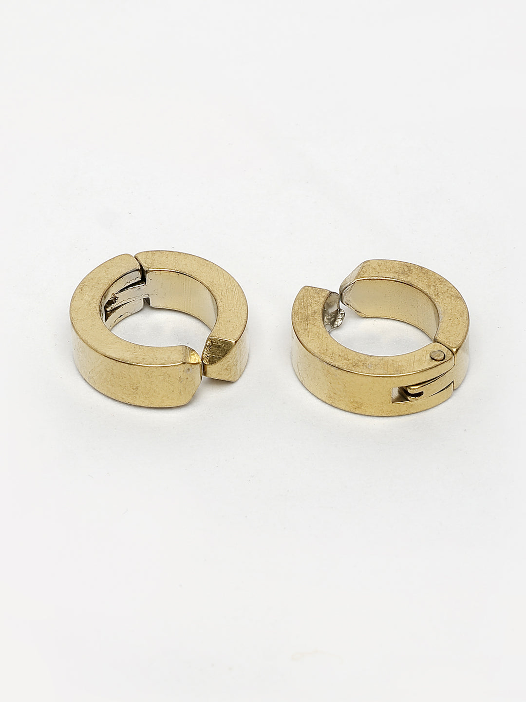 NVR Men's Gold-Polished Contemporary Hoop Earrings - Swadesiicart